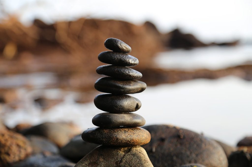 Pile of Rock Near Lake